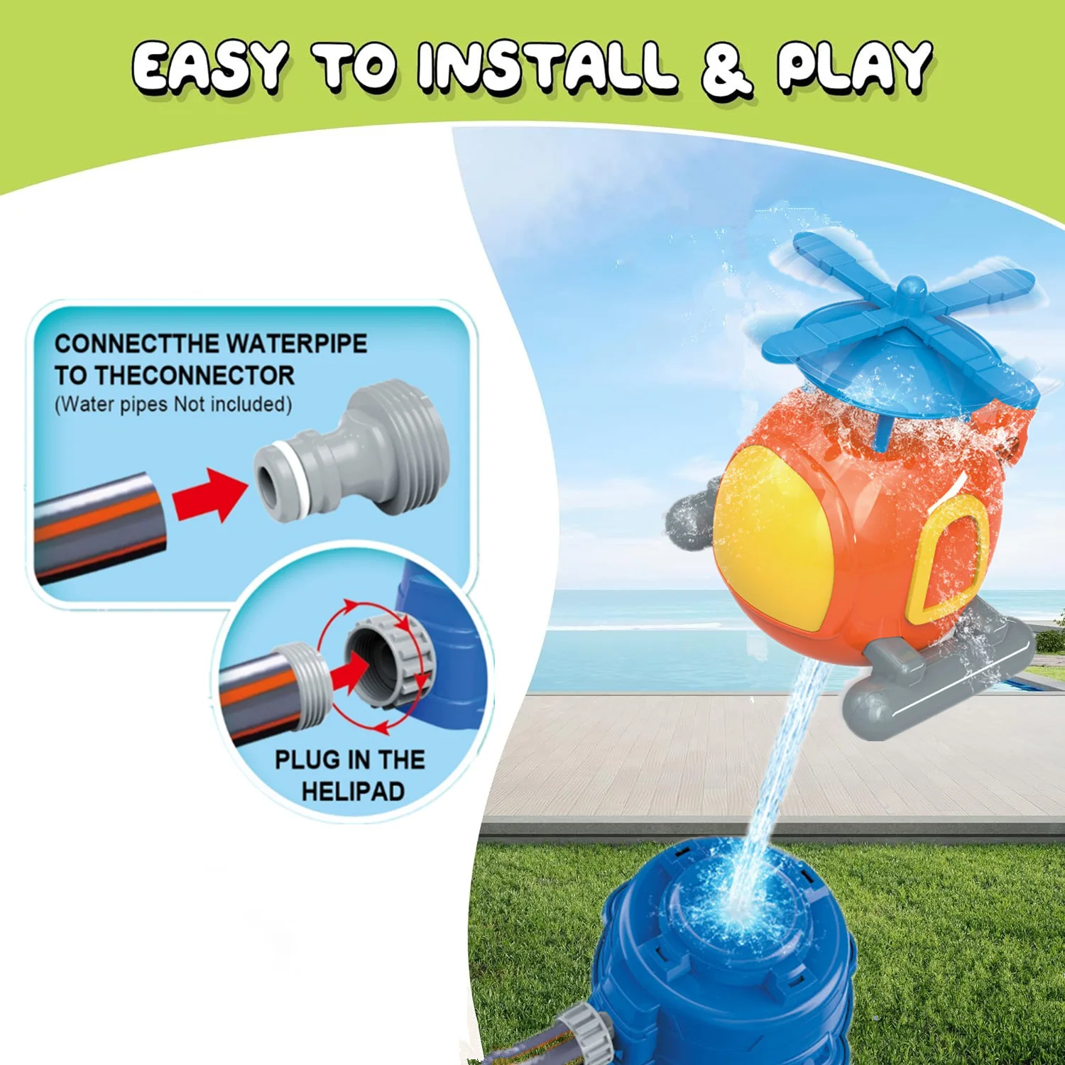 Helicopter Sprinkler Water Toy - đánh giá và giá Power Tools Kids